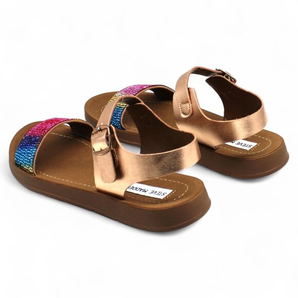 Steve Madden Girls Jprobler Metallic Strap Sandals - Picture 8 of 8